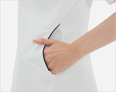 HOS5352 ナガイレーベン プロファンクション チュニック/半袖(女性用) ダブルポケット