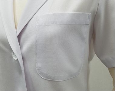 KEX5132 ナガイレーベン シングル半袖診察衣(女性用) 胸ポケット付き