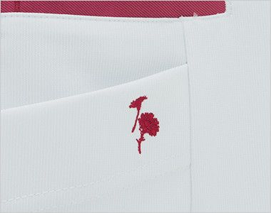 LX4082 ナガイレーベン エルエックス チュニック(女性用) 右脇ポケットに花の刺繍