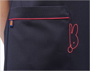 MFF5837 ナガイレーベン ミッフィースクラブ[女性用] ポケット端に可愛らしい刺繍入り