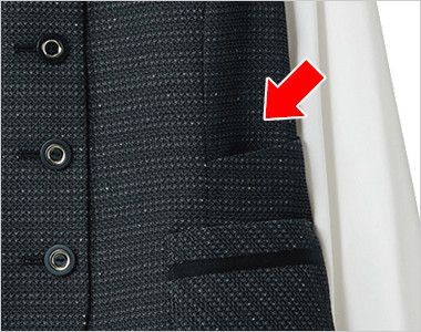 Selery S-04171 04179 [通年]ベスト ボーダー 左腰にほどよい深さの腰ポケット付き