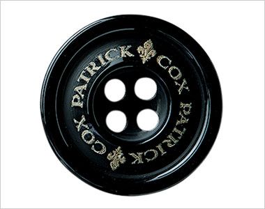 S-04391 パトリックコックス ベスト ストライプ ブランド名の入ったボタン