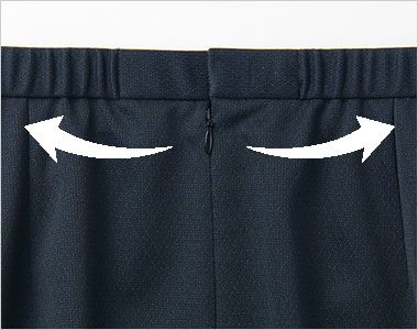 Selery S12491 [通年]スカート[ニット/制菌/消臭/抗菌/防汚] ゴムゴムウエスト。ウエスト部分がゴム仕様になっているから、お腹まわりがラクチン!