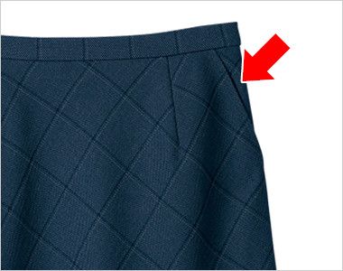 Selery S-16961 16969 Aラインスカート [チェック/ストレッチ] 両腰ポケット