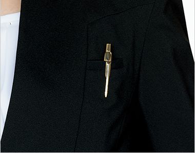 Selery S-25060 [通年]スワロフスキー(R) クリスタル ノーカラージャケット [ストレッチ] ペンが入る深さの胸ポケット