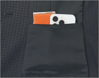 Selery S-25200 S-25201 [通年]ジャケット[ストレッチ/ニット] 右腰に大きめの内ポケット付き。縫い付け仕様のため重さでポケットが伸びる心配なし。