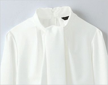 Selery S-36921 36928 PATRICK COX [通年]リボン付き長袖ブラウス [ストレッチ] タイ風にアレンジした着こなし