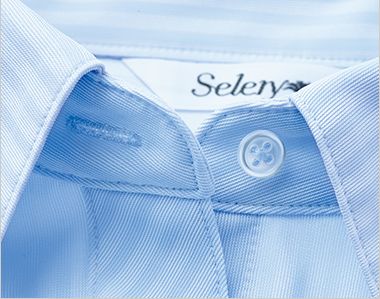 Selery S-37042 37043 37044 37048 [通年]長袖ブラウス [ニット/制菌/吸水/速乾] 生地と同色の付け糸で、品よく細部までこだわりを