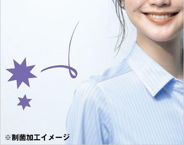 S-37052 37053 37054 37058 Selery 半袖ブラウス 菌の増殖をおさえる制菌加工を施すことでイヤなニオイも減らすことができ、いつも清潔