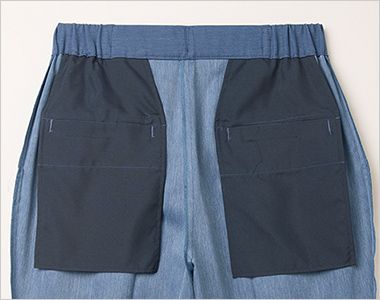 パンツ(テーパードタイプ)［裾上げ済み］ 裏地レスでも下着が響かないように大きめ設計のお尻ポケット。