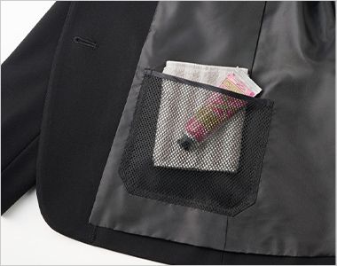 GROW GJAL2551 [通年]テーラードジャケット[2wayストレッチ/ウール調/フォーマル] 右腰メッシュ内ポケット
