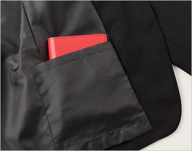 GROW GJAL2551 [通年]テーラードジャケット[2wayストレッチ/ウール調/フォーマル] A4二つ折りが入る左腰内ポケット
