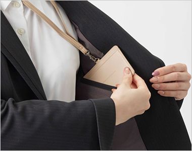 GROW GJAL2560 [通年]ジャケット[ストレッチ/ストライプ/ニット] 左胸内ポケット
