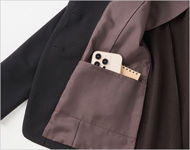 GROW GJAL2560 [通年]ジャケット[ストレッチ/ストライプ/ニット] 右腰内ポケット
