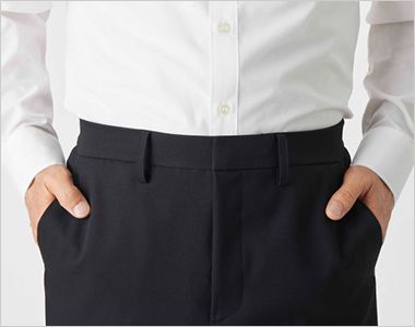 GROW GPAM2559 [通年]メンズストレートパンツ[2wayストレッチ/ウール調/フォーマル] 両腰ポケット
