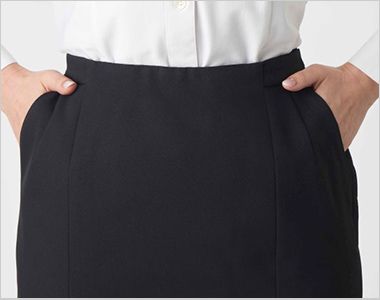 GROW GSKL2554 [通年]Aラインスカート[2wayストレッチ/ウール調/フォーマル] 両腰ポケット

