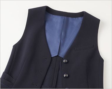 GROW GVEL2561 [通年]ベスト[ストレッチ/ストライプ/ニット] 背抜き仕立て
