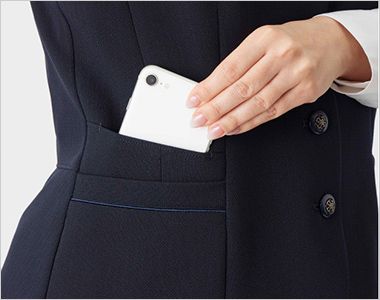 GROW GVEL2561 [通年]ベスト[ストレッチ/ストライプ/ニット] スマホも入るチェンジポケット
