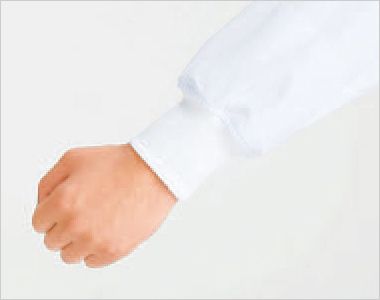 男女兼用長袖ジャンパー 袖口フライス(本体)。
長時間の着用も快適で、 体毛の落下を軽減。