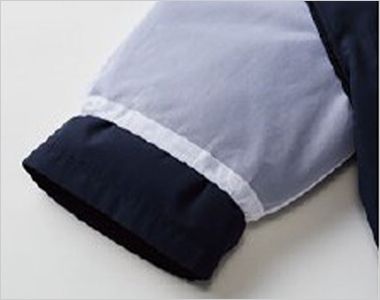 SerVo(サーヴォ) TP391 調理衣/五分袖/衿なし[男女兼用] 体毛落下防止ネット。
食品に体毛などが混入するのを防ぐため、アームホール裏部分に体毛落下防止ネットを装備。