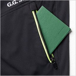桑和 0648-18 [春夏用]G.G. カーゴパンツ 野帳が入るファスナーポケット