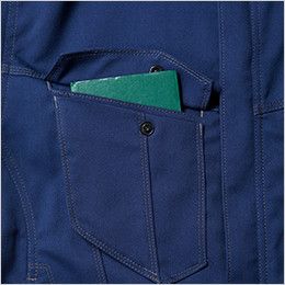 3002-00 桑和 ストレッチ 長袖ブルゾン 野鳥が入る胸二重ポケット