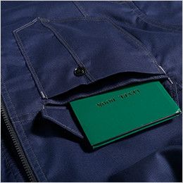 3008-01 桑和 半袖ブルゾン(男女兼用) 野帳が入る二重ポケット