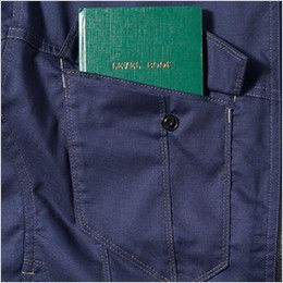 3008-02 桑和 長袖シャツ(男女兼用) フラップ付きポケット