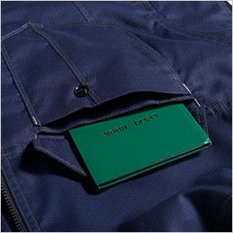 3008-02 桑和 長袖シャツ(男女兼用) 野帳が入る二重ポケット