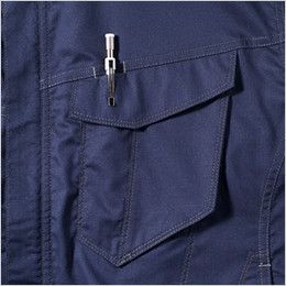 3008-02 桑和 長袖シャツ(男女兼用) ペン差し付き