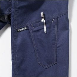 3008-02 桑和 長袖シャツ(男女兼用) ペン差し付き