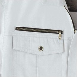 611 桑和 半袖ブルゾン ファスナーポケット