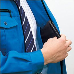 6113 桑和 長袖ブルゾン 内ポケット
