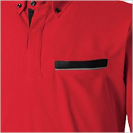 桑和 733551 [春夏用]半袖ボタンダウンポロシャツ（胸ポケット付き）[男女兼用] 反射パイピング付き、ビッグポケット