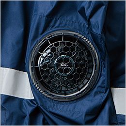 桑和 736911 [春夏用]半袖EFブルゾン（反射材付）[男性用] ファン取付孔（直径約90㎜）、横付ファン