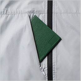 桑和 7539-01 [春夏用]半袖EFブルゾン 野帳が入る胸隠しファスナーポケット
