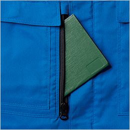 桑和 9528-10 [春夏用]長袖ブルゾン[男女兼用] 野帳が入る胸隠しファスナーポケット
