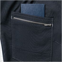 カーゴパンツ（ノータック、脇ゴム） スルーポケット、カーゴファスナーポケット