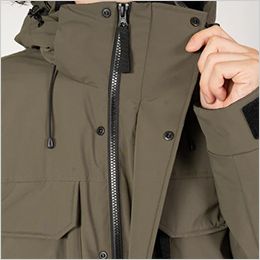 TS DESIGN 1927 [秋冬用]リフレクティブファイバーダウンコート[男女兼用] ファスナーとボタンが隠れる前立て仕様