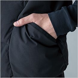 TS DESIGN 55328 [秋冬用]ニッカーズファイバーダウンベスト[男女兼用] ポケットの中に埃やゴミが入らない仕様