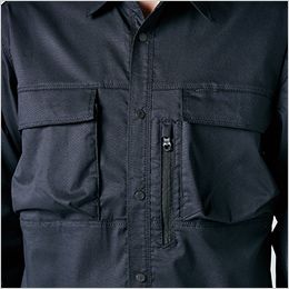 TS DESIGN 5805 [春夏用]TCNライトクロスシャツ[男女兼用] 両胸にマチ付のフラップポケット。マチ付きで収納力が高い