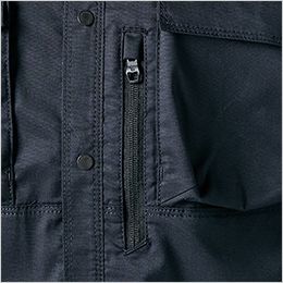 TS DESIGN 5805 [春夏用]TCNライトクロスシャツ[男女兼用] 左胸には縦ファスナーのポケットも採用して物の落下を防ぐ