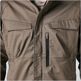 TS DESIGN 5806 [春夏用]TCNライトクロスジャケット[男女兼用] 両胸にマチ付のフラップポケット。マチ付きで収納力が高い