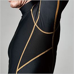 TSデザイン 8350 ハイネックロングスリーブシャツ 背中・脇メッシュ使用