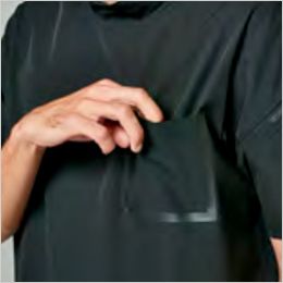 TS DESIGN 83552[春夏]TS DELTA スウェットモックネックTシャツ[男女兼用] 左胸ポケット部分は縫製箇所を減らすことで、縫い目のただあたりを軽減。