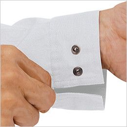 ジーベック 1695[春夏用]長袖シャツ[女性用] 隠し仕様のボタン