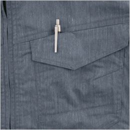 ジーベック 1752[春夏用]リップストップ ストレッチ半袖シャツ[男女兼用] ペン差し付き