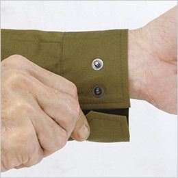 ジーベック 2013[春夏用]綿100％サマーツイル長袖シャツ[男性用] ボタンは隠し仕様