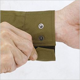 ジーベック 2015 綿100％長袖シャツ(女性用) ボタンは隠し仕様