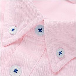 ジーベック 6180 ドライボタンダウンポロシャツ(ポケ付き)(男女兼用) ボタンダウン仕様の衿